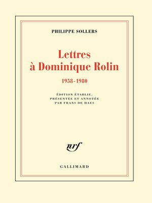 cover image of Lettres à Dominique Rolin (1958-1980)